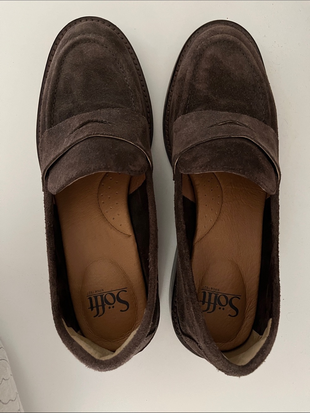 Sofft Women's Brown Suede Penny Loafers